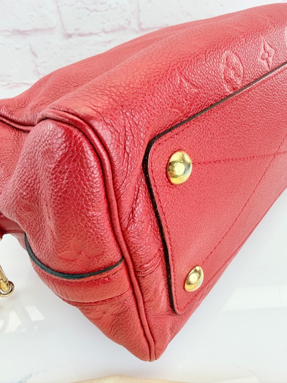Authentic Louis Vuitton Red Empreinte Speedy 25 Handbag Shoulder Bag - Picture 8 of 15